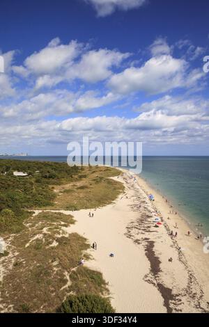 Luftaufnahme des Bill Baggs Cape Florida State Park in Key Biscayne in Miami, Florida Stockfoto