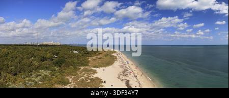 Luftaufnahme des Bill Baggs Cape Florida State Park in Key Biscayne in Miami, Florida Stockfoto