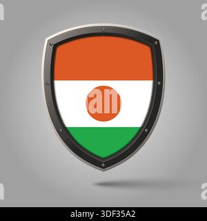 Nationalschild von NIGER Flagge mit Originalfarbe Stock Vektor