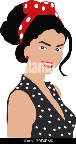 Lächelnde Retro-Pin-up-Frau-Vektor-Illustration Stock Vektor