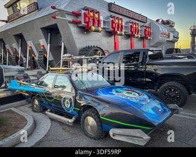Californie, Baker, 28.12.2025. Alien Fresh Jerky, situe a Baker en Californie sur la Route de Las Vegas, EST une halte insolite et tres photogenique o Stockfoto