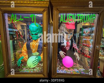 Californie, Baker, 28.12.2025. Alien Fresh Jerky, situe a Baker en Californie sur la Route de Las Vegas, EST une halte insolite et tres photogenique o Stockfoto