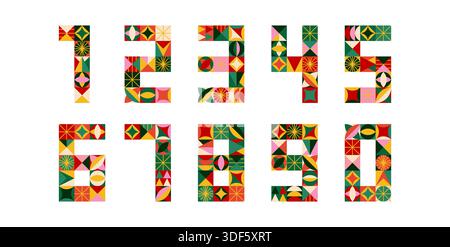 Geometrische 2026 Art Déco-Nummern Stock Vektor