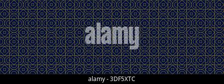Nahtloses Muster Mit Blauem Gold-Fliesen Stock Vektor