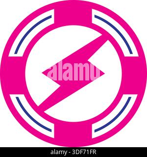 Illustration der Vektor-Logo-Vorlage für Elektrogetriebe. Design-Symbol mit Thunder and Gear. Pro-Vektor Stock Vektor