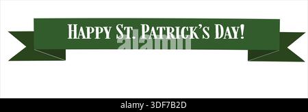 Happy St. Patrick Day Banner, flacher Vektor-Stil, einfaches und klares Design, helle Grüntöne, keine Verläufe Stock Vektor