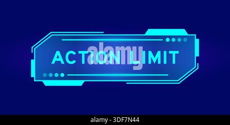 Futuristisches hud-Banner, das auf dem Bildschirm auf der Benutzeroberfläche auf blauem Hintergrund eine Aktionsbegrenzung aufweist Stock Vektor