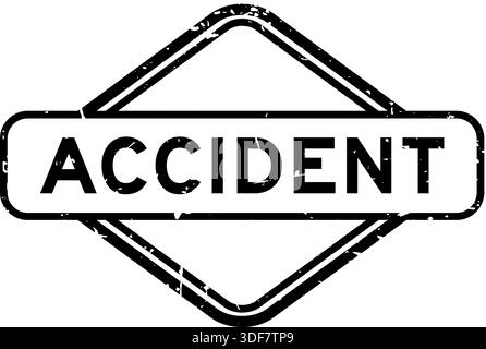 Grunge schwarz Unfall Wort Gummi Siegel Stempel auf weißem Hintergrund Stock Vektor