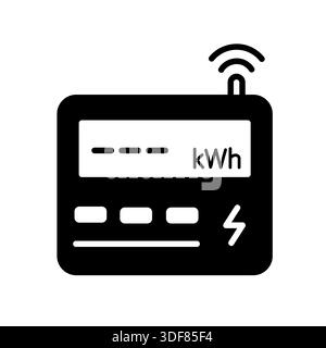 Minimalistisches Symbol für elektrische Zähler, geeignet für Energieverbrauch und Design-Konzepte für Smart-Home-Technologie Stock Vektor