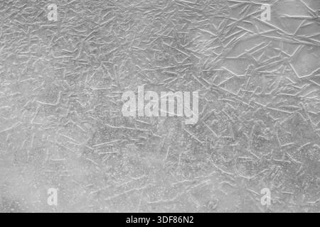 Eis und gefrorene Wasserkristalle. Blick von oben. Stockfoto