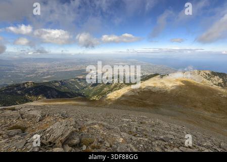 Blick vom Berg Olymp in Griechenland Stockfoto