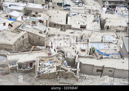 Leh Stadt. Architektur der alten Hauptstadt des Budhhist-Ladakh-Königreich im Himalaya. Indien, Ladakh, Jammu Kaschmir Stockfoto