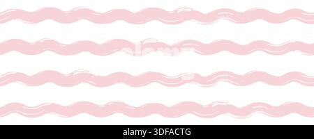 Nahtloses Wellenmuster. Handgezeichnete Aquarelllinien und -Streifen. Nautischer Hintergrund oder Sommerdesign. Vektorabbildung Stock Vektor