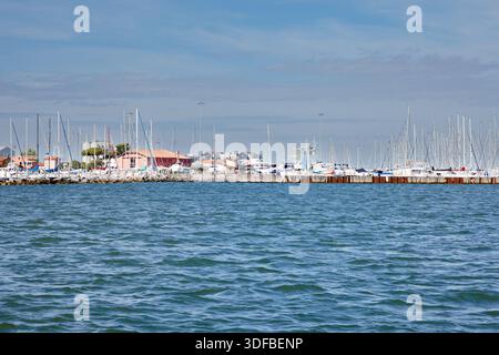 Skyline von Isola di Pellestrina, Venedig, Venetien, Italien, Europa. Stockfoto