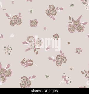 Weiches Cottage-Muster Mit Blumenmuster Stock Vektor