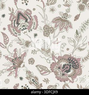 Romantisches Vintage-Boho-Blumenmuster Stock Vektor