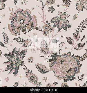 Elegantes Vintage-Boho-Blumenmuster Stock Vektor