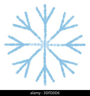 Blauer Buntstift Schneeflocke Winter Symbol Stock Vektor