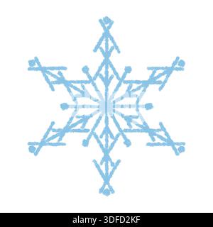 Kreide Schneeflocken-Symbol Mit Blauem Frost Stock Vektor