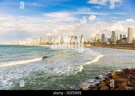 Die Küste von Tel Aviv von Jaffa, Israel Stockfoto
