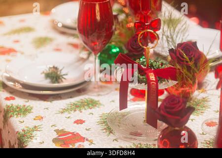 Weihnachtstisch zu Hause Stockfoto