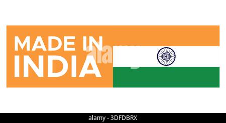Made in India Stempeletikett Stock Vektor