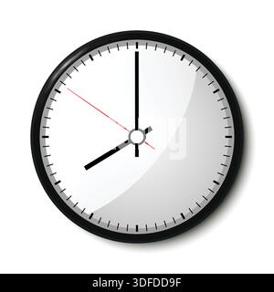 Wanduhr isoliert auf weißem Hintergrund Stock Vektor