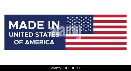 Stempellabel Made in USA Stock Vektor