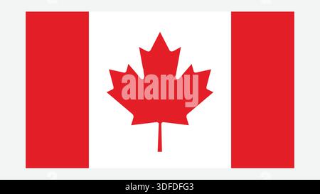 KANADA-Flagge mit Originalfarbe Stock Vektor