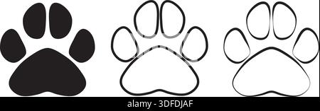 Verschiedene Tierpfoten drucken Vektor-Illustrationen Stock Vektor