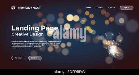 Elegante professionelle Landing-Page-Vorlage mit modernen Formen Stock Vektor