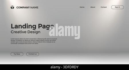 Elegante professionelle Landing-Page-Vorlage mit modernen Formen Stock Vektor