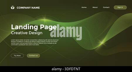 Elegante professionelle Landing-Page-Vorlage mit modernen Formen Stock Vektor