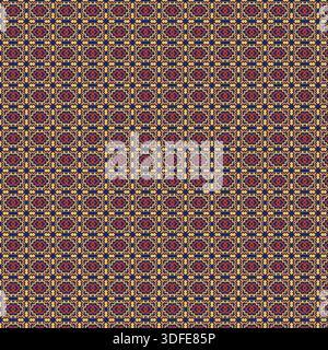Bearbeitbare Elemente. Nahtloses Vintage-Muster, stilvoller geometrischer Hintergrund, abstraktes Wiederholungsmuster, Illustration, Vintage-Design, Geometrische Blumen. Stock Vektor