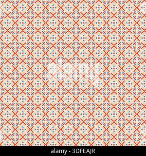 Bearbeitbare Elemente. Nahtloses Vintage-Muster, stilvoller geometrischer Hintergrund, abstraktes Wiederholungsmuster, Illustration, Vintage-Design, Geometrische Blumen. Stock Vektor