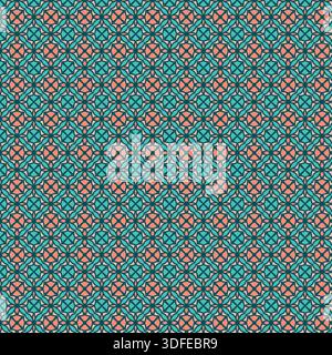 Bearbeitbare Elemente. Nahtloses Vintage-Muster, stilvoller geometrischer Hintergrund, abstraktes Wiederholungsmuster, Illustration, Vintage-Design, Geometrische Blumen. Stock Vektor