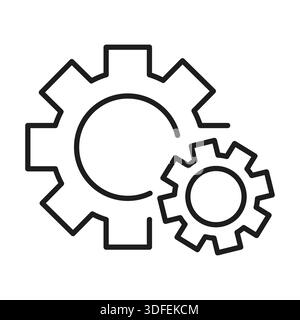 Symbol für den Schaltmechanismus. Symbol für Teamwork-Einstellungen. Vektor der Prozessmaschine. Konstruktionsartikel Stock Vektor