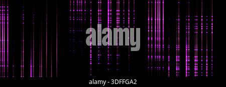 Geschwindigkeitsstrahlen, Lichtneonströmung, Rauscheffekt, rosa leuchtende Geschwindigkeitslinien, farbenfrohe Lichtspuren. Störbildschirm bg. Abstrakter futuristischer Hintergrund, Vektor Stock Vektor