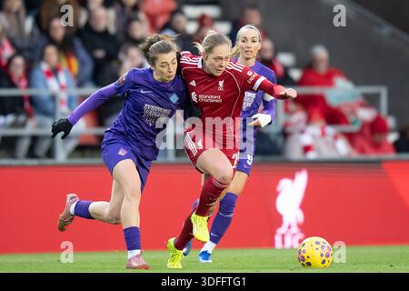 Liverpool gegen London City Lionesses Women’s Super League.ST HELENS, ENGLAND - 11. JANUAR 2026: Alice Bergström aus Liverpool während des Women's League Cup-Spiels zwischen Liverpool und London City Lionesses im St Helens Stadium am 11. Januar 2026 in St Helens, England. Stockfoto
