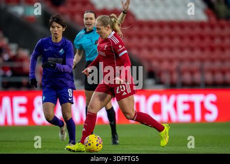 Liverpool gegen London City Lionesses Women’s Super League.ST HELENS, ENGLAND - 11. JANUAR 2026: Alice Bergström aus Liverpool während des Women's League Cup-Spiels zwischen Liverpool und London City Lionesses im St Helens Stadium am 11. Januar 2026 in St Helens, England. Stockfoto