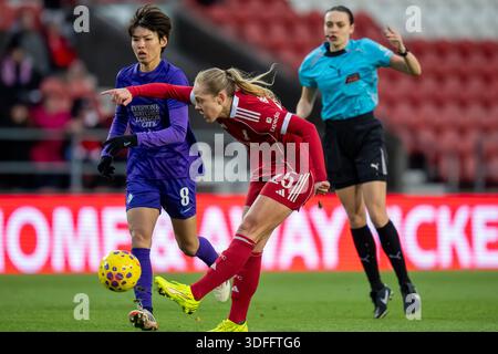 Liverpool gegen London City Lionesses Women’s Super League.ST HELENS, ENGLAND - 11. JANUAR 2026: Alice Bergström aus Liverpool während des Women's League Cup-Spiels zwischen Liverpool und London City Lionesses im St Helens Stadium am 11. Januar 2026 in St Helens, England. Stockfoto