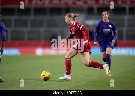 Liverpool gegen London City Lionesses Women’s Super League.ST HELENS, ENGLAND - 11. JANUAR 2026: Ceri Holland aus Liverpool während des Women's League Cup-Spiels zwischen Liverpool und London City Lionesses im St Helens Stadium am 11. Januar 2026 in St Helens, England. Stockfoto