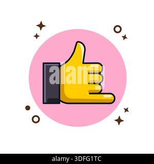 Freundliche Shaka Hand Geste Icon Vektor Illustration Flaches Design Stock Vektor