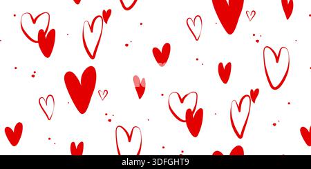 Herzmuster, Valentinstag Hintergrund mit roten Herzen Stock Vektor