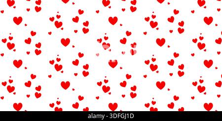 Valentinstag Hintergrund, rotes Herz nahtloses Muster Stock Vektor