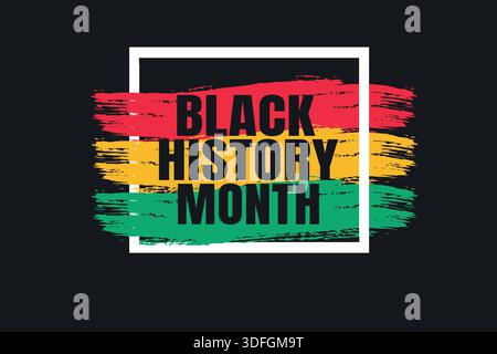 Black History Month Februar Concept Banner Design Poster mit Textabbildung Stock Vektor
