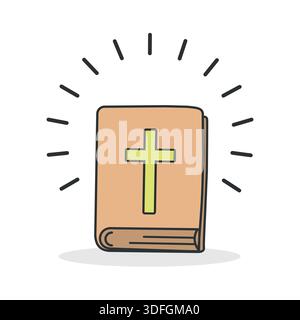 Bibelbuch Kritzelei Icon isolierte Vektor-Illustration auf weißem Hintergrund Stock Vektor