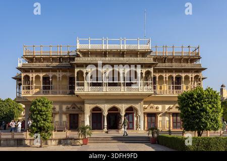 Mubarak Mahal Sandstein-Palast in der Stadt Palastkomplex in Jaipur, Indien Stockfoto