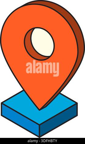 Isometrischer Locator Icon Vektor Design Vorlagen einfach und modern, isoliert auf weißem Hintergrund Stock Vektor