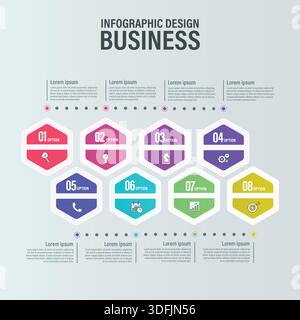 Infografik-Design-Vektor von Elementen kann für Business Marketing verwendet werden Stock Vektor